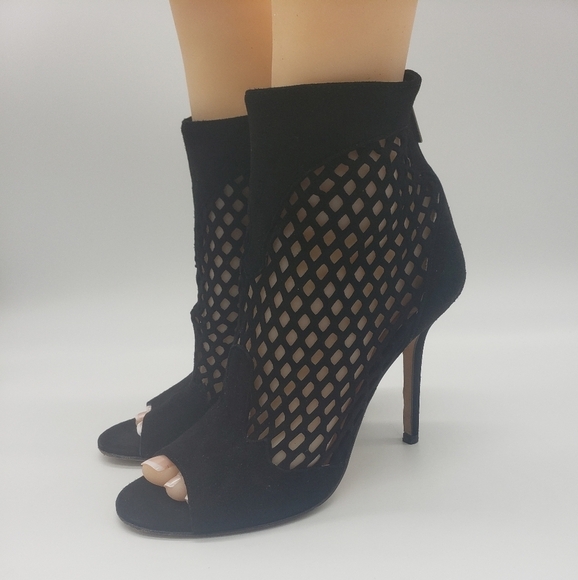 705- Jimmy Choo Women's Detroit Suede Peep Toe Open Bootie Made in Italy Sz 7.5 - Picture 4 of 13